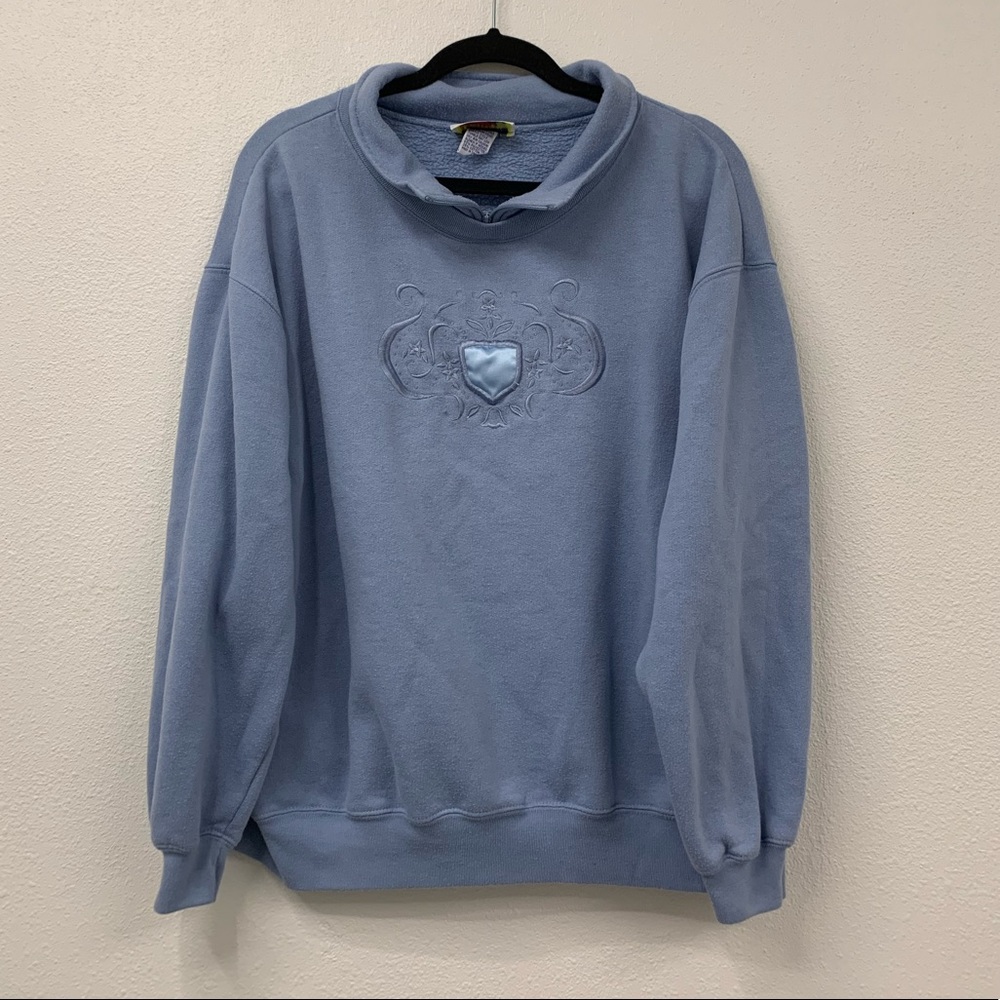 Vintage American Sportif Double Collar (zip up) Baby Blue Crewneck Sweater